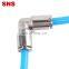 SNS JPV Series push to quick connect L type pneumatic tube hose connector nickel-plated brass union elbow air fitting