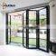 Steel Look Aluminium Tempered Glass Front Accordion Folding Door Exterior House  Aluminum Bifolding Patio Door