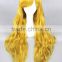 wholesale high quality 80CM long gold wave Lolita women fashion party synthetic hair wig