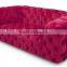 living room red leather chesterfield sectional sofa PFS390112