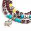 Wholesale Natural Wine Red Garnet Beads Silver Bracelet