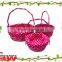 S split willow gift basket with liner and handle, holiday decorative basket