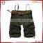 Man fashion baggy cotton twill cargo shorts with belt