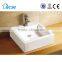 Shower best selling square bathroom face ceramic wash hand white color basin