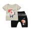 2016 latest new design kids clothes baby boy girl cartoon t shirt and pant set