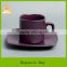 Small capacity cololful square shape cup/ ceramic coffee mug with saucer tea set, LJ-3002