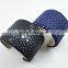 OEM custom blue stingray leather cuff bangle with gold skull