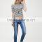 New arrival crazy age style printed women skin tight shorts jeans with scratch effect