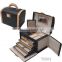 Popular Luxury Faux Leather Jewelry Storage Box with Drawers & Mirror