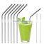 Stainless Steel Drinking Straw 4PCS Straws With Brush