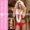 Festive Lace up Mrs Claus Dress Women Sexy Slimming Christmas Costume