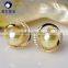 pearl jewellry japanese white and golden 8--9mm akoya pearl studs design for women