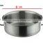 High tempered 2qt commercial Kitchen pasta casserole sauce cooking pot with stainless steel hotel restaurant double-ply bottom