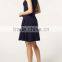 Lace Insert Collar navy dress