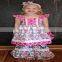 wholesale designer traditional girls floral ruffle boutique clothing