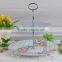 Royal 2 tier round porcelain cake stand for wedding and party