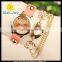 newest stylish charming wrap leather with rhinestone pendant bracelet watch(WJ-3563)