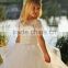 LBFG06 Beautiful Big Ruffle Ball Gown Flower Girl Dress with Short Sleeve Lace Appliqued Girls Party Dresses for Party