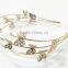 Metal headband with glitter butterflies