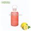 colorful bororsilicate glass water bottle with heat-resistant rubber silicone sleeve