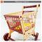 Plastic supermarket shopping car toys play set with food