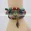 2016 vintage handmade real leather bracelet watch for women relojes leaf pendant