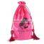 Pink Virgin Hair Bag with Drawstring, Packaging Bag, Drawstring Bags