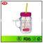 20 oz FDA & LFGB certification double wall plastic mason jar tumbler with straw