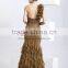 Elegant One-shoulder Beaded Larying Chiffon Long Latest Design Formal Evening Gowns