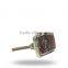 Metal & Glass rectangle Knob (Pink)