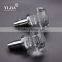 zinc alloy base clear polished chrome glass door lock handle