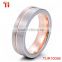 Simple tungsten wedding band 2016, new arrival rose gold tungsten carbide designs, grooved wedding ring engagement ring gift