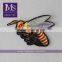 High Quality Beautiful Bee Patch 3d Custom Embroidery Trim for Clothing