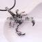 Black string with silver animal pendant jewelry The Scorpion King necklace
