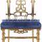 Nice Designed Classic European Solid Wood Carving Golden Royal Chair with Chinoiserie Influenced BF12-04264a