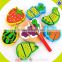 wholesale colorful cutting cake toy best wooden cutting cake toy top sale strawberry shortcake cutting toy W10B036