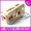 Wholesale pull back model wooden bus toy,Promotional give away funny play pull back mini cheap bus toy W05B117