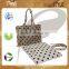 jute cotton polka dot print Reversible tote bag for shopping