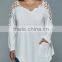 women boutique clothes Plus Size Lace Spliced Asymmetric T-Shirt fat women lace dress Blouses patterns