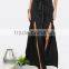 New fashion woman sexy black transparent double splits fancy elegant beach pants