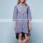 Wholesale High Neck 3/4 Length Sleeve Button Closures And Elasticated Cuffs Ladies Floral Embroidered Dress