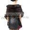 CX-B-M-15A Custom In Stock Large Real Mink Fur Knitted Shawl Poncho Scarf