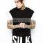 Fashion Streetwear Men's Contrast Short Sleeve Longline T-Shirt Custom printed Black 100% Cotton Oversized T Shirt Wholesale