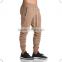 Fashion Design Black Flatlock Joggers Tapered Jogger Pants Slim Fit Men's Joggers with Zipper Pockets