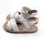 Latest Style Pure Leather Flat Sole White Baby Sandals