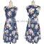 Womens Elegant Vintage Polka Dot Floral Flower Print Tunic Wear To Work Office Casual Party A-Line Skater Dress