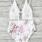 Custom Printed Fabric Bikini 2016 Sexy One Piece Bathing Suit Front Cut-Out Swimsuits