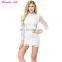 Two Color Have In Stock Women Sexy Lace Mini Dress With Turtleneck