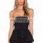 Black Strapless Off Shoulder Girls Party Wear Tops