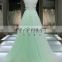 1A1045 Dreamy Light Green Crocheted Lace Sash 3D Flowers Appliqued Sleeveless Evening Dress Prom Dress Bridesmaid Dress